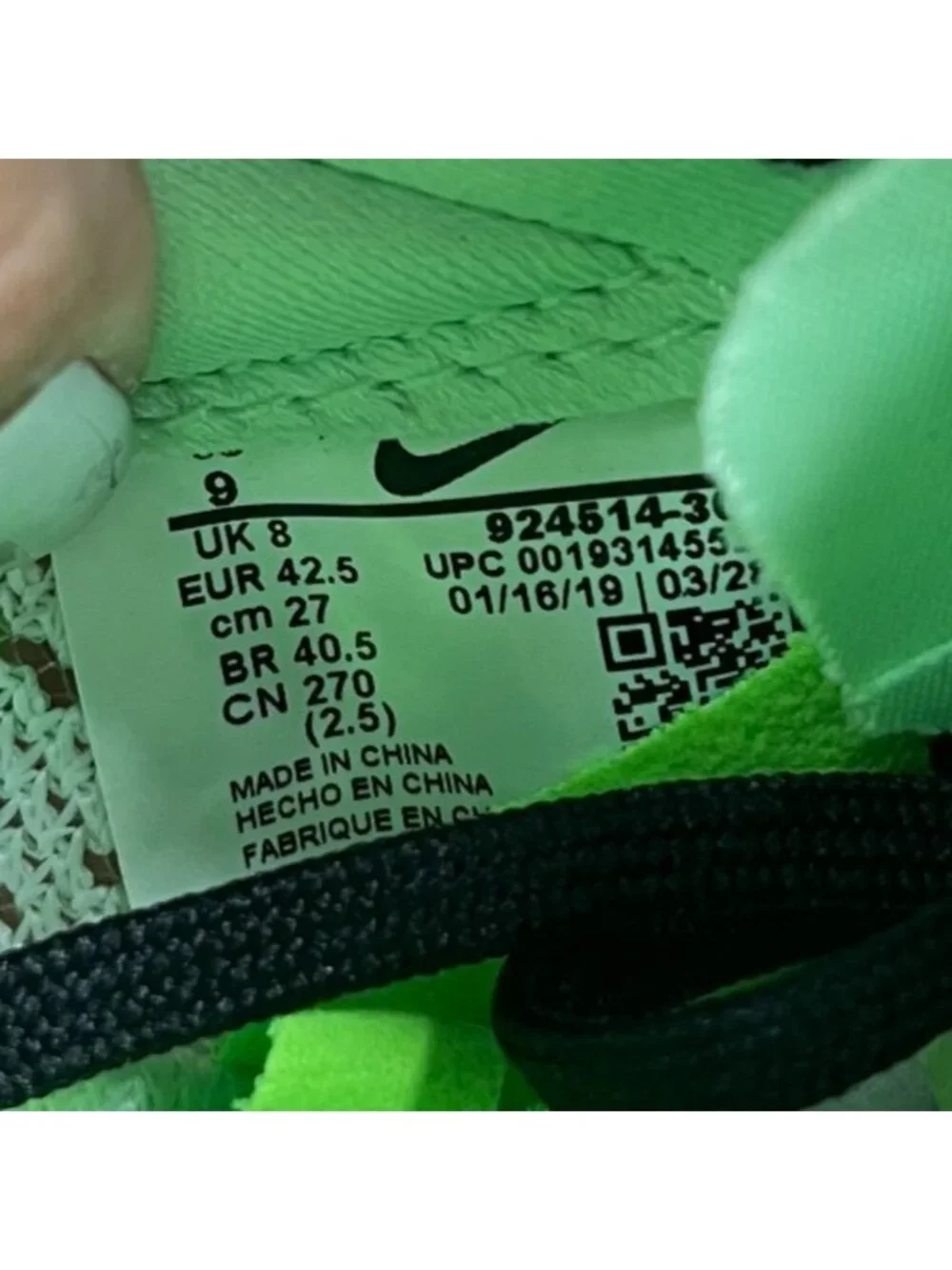 Nike Air Zoom Streak LT 4 Mens Size 9 Neon Green Black Running Shoes Sneakers